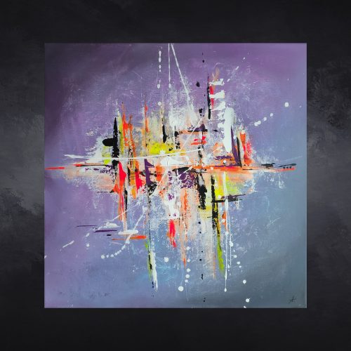 purple-city-tableau-abstrait-virginie-ayala